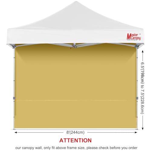 Image of MASTERCANOPY 8x8 Pop Up Canopy Sidewall Only 1-Pack Beige