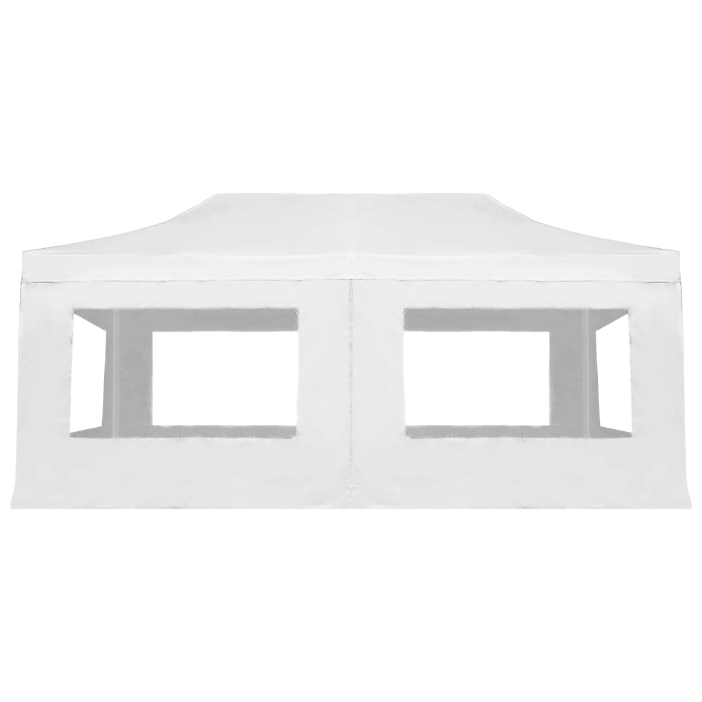 Carpa plegable profesional con paredes laterales de aluminio de 6x3 metros en blanco para eventos al aire libre y fiestas en el jardín con marco robusto y recubierto de PVC