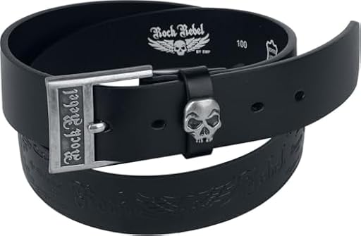Rock Rebel by EMP Unisex Cinturón negro con detalle de calavera 110 cm | Ya disponible en tu tienda friki favorita! En mundofriki.es!