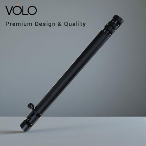 Image of VOLO Aluminium Tower Bolt with Stainless Steel Rod - Heavy Duty Door & Window Latch for Home and Office | Main Door Tower Bolt | Kundi /Chitakini | Pack of 2 Pieces (Black, 12 Inch)