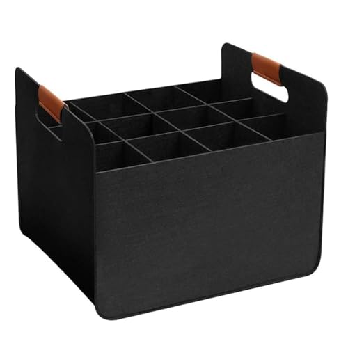 Ziennhu Borsa per vini 12 bottiglie in feltro nero, portatili