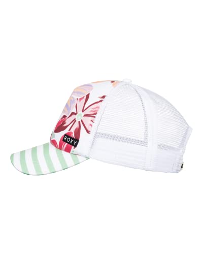 Roxy Girls' Honey Coconut Trucker Hat, Bright White Bayside Blooms 231 #TOP3