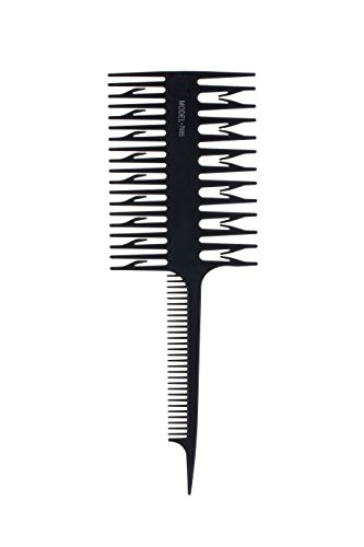 Peine, 4 colores tinte para el cabello peine pelo highlight seccionamiento peine tinte para el cabello tinte colorante herramientas de peinado 8.46 x 2.95inch ABS (Negro)