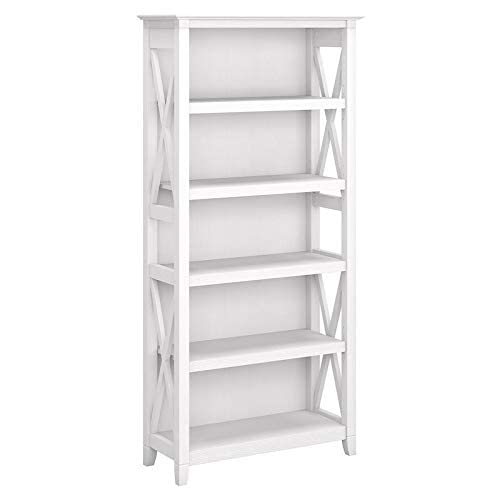 Bush Furniture Key West Tall 5 Shelf Bookcase, Pure White Oak #TOP10