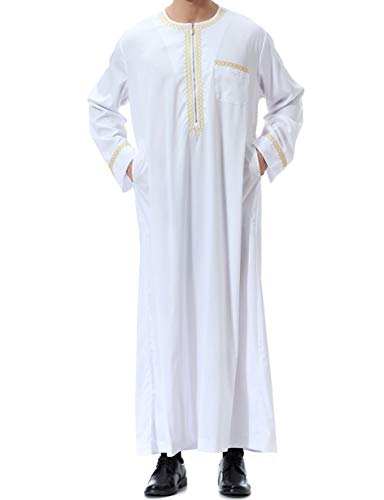 Islamic Mens Clothing Kaftan Maxi-Muslim Male Shirt Long Sleeve Abaya Dubai Cotton…2