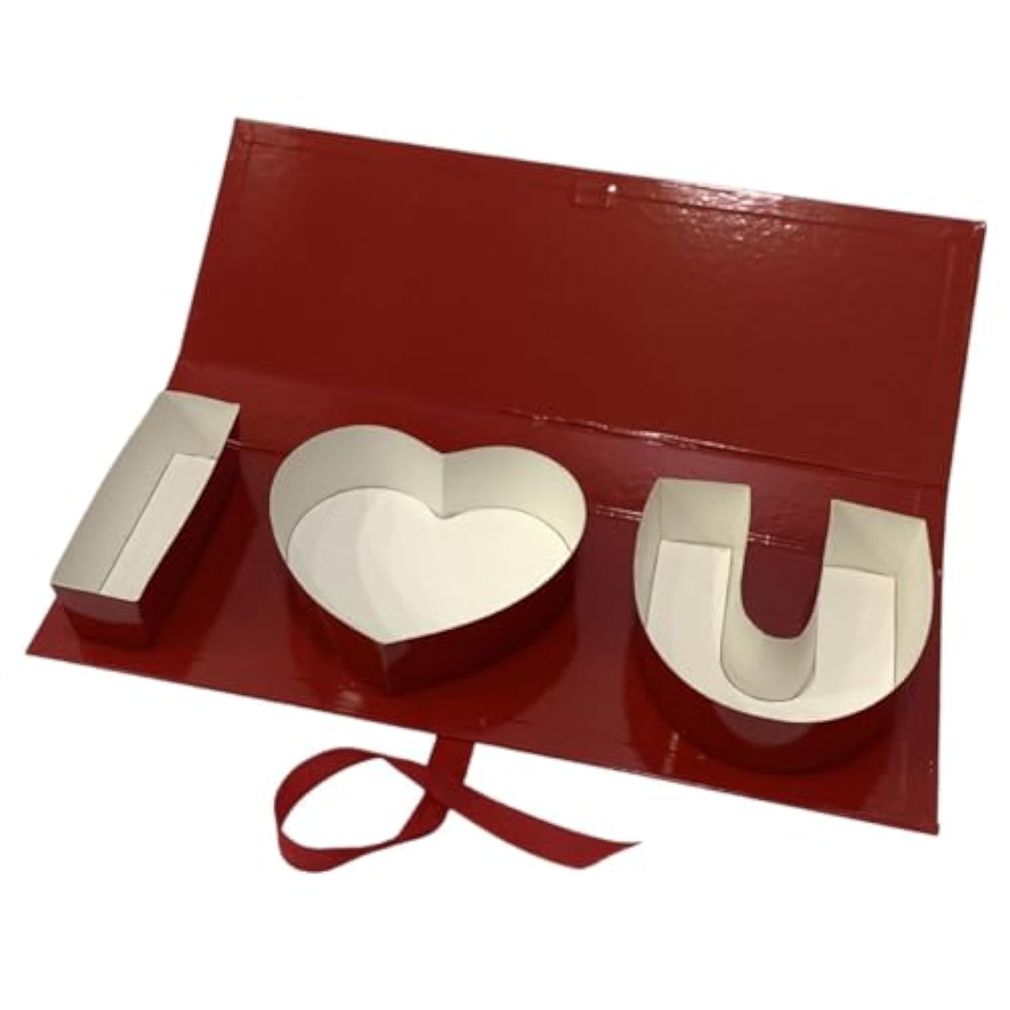 Premium Cardboard Flower Gift Box for Anniversaries, Red