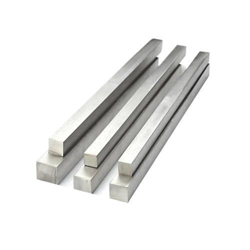 Barra cuadrada de acero inoxidable 304 de 500 mm de longitud, varilla sólida de acero plana pequeña de 1,5 mm a 20 mm(4x4x500mm 1Pcs)