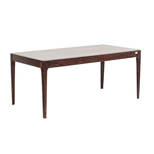 Kare Design Table Brooklyn, Walnut-Marron, Bois Massif, Table a Manger pour 4-6 Personnes, Moderne, Meuble de Salon, Cuisine, Maison, 160x80cm