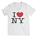 I Love NY New York Womens V-Neck T-Shirt Spandex Heart White Medium
