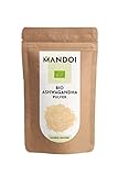 Mandoi BIO Ashwagandha Pulver 250g, aus kontrolliert biologischem Anbau. Auch genannt Indischer Ginseng aus Indien. Schlafbeere (Withania Somnifera)