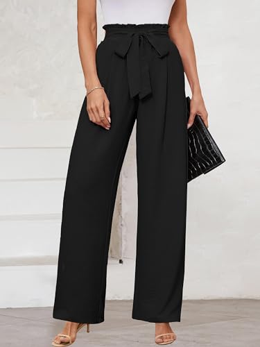 KORSIS Women's Wide Leg Lounge Pants Lightweight High Waisted Loose Work Elastic Casual Outfits Trousers with Pockets (S-2XL)2