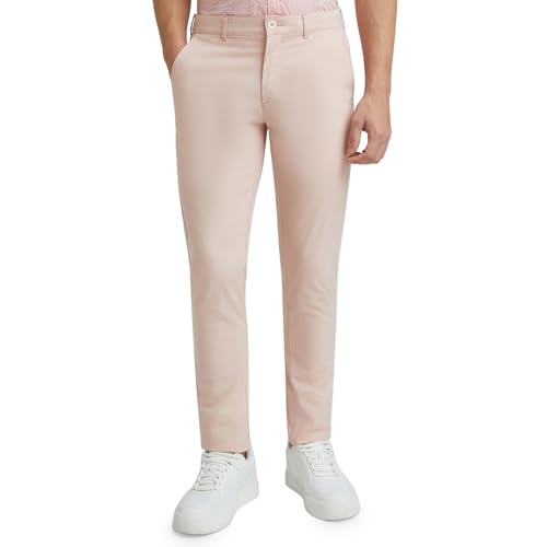 Image of Colorplus Nuvo Fit Cotton Nylon Blend Solid Piece Dyed Pattern Flat Front Casual Trouser