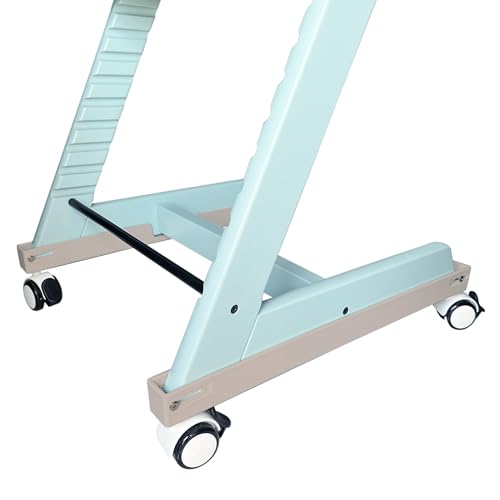 Amoxum Wheels Compatible with Stokke Tripp Trapp High Chair, with Safety Locks,360° Rotation, Silent Casters,Convenience,No Drilling Required Undamaged Your Highchair (Nature)