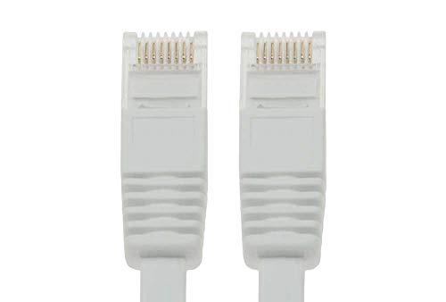 Cable de red Ethernet plano Cat 6 UTP 10 ft blanco miniatura 2