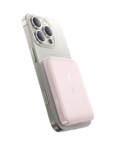 Baseus Enerfill MagSafe Power Bank 10000 mAh 22,5 W Magnetic Power Bank USB C, Wireless Externe Handy Batterie Wireless Mini Powerbank Compatibile con iPhone 16/15/14/13/12/Pro/Pro Max Series, Rosa