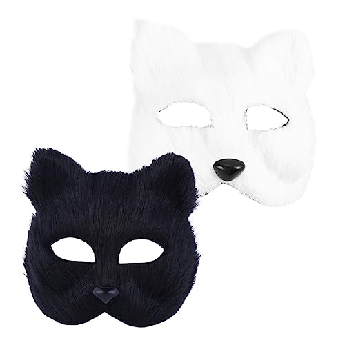 JOINPAYA 2pcs Mask Half Face Masquerade Costume Japanese Style Halloween Party Prop Lightweight Breathable Design for Cosplay Themed Events Easy to Clean Maintain