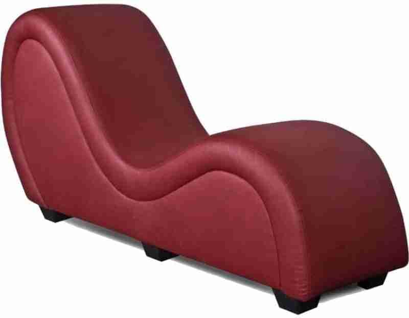 Image of Soul Craft Sheesham Wood Leatherate Tantric Chaise Lounge, Yoga Chaise Lounge, Modern Lounge, Relaxing Lounge Chair with Cushion (RED)