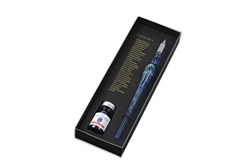 エルバン ガラスペンマーブル ブルー&ミニインク(10ml)セット サファイアブルー hb21312set
