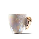 Golden Winged Angel Mug Stylish Novelty Ceramic Mug Gifts Pearlistic Mug /Porcealin Cup Angel gifts for Girl Women,bridesmaid gifts,Mother's Day Gifts Mug