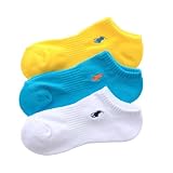 【3足セット】POLO RALPH LAUREN メンズ レディース 足底パイル アーチサポート 多色 スニーカーソックス 93246602/92009602 23-25cm 04.イエロー・スカイブルー・ホワイト
