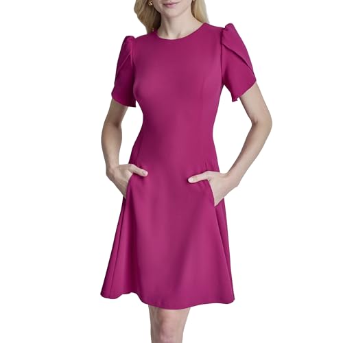 Image of DKNY Women's Tulip Sleeve Fit & Flare Mini Dress