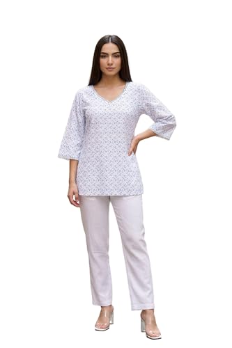 Haut brodé en rayonne Aurelia pour femme avec fil chic et finitions artisanales