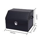 Car Trunk Organizer Leather Storage Box with Lid for Trunk SUV Sedan - Image 2