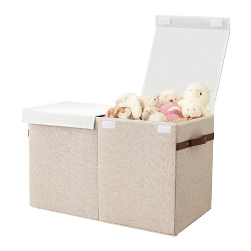Baúl de juguetes, caja organizadora de juguetes, cesta organizadora plegable con tapa y asa, almacenamiento de juguetes para dormitorio, sala de estar
