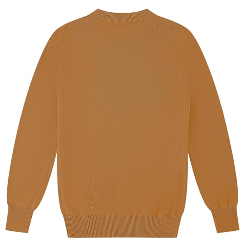 Image of CUNYI Boys Girls Crewneck Sweater Long Sleeve School Uniform Pullover Thermal Wool Solid Knit Top