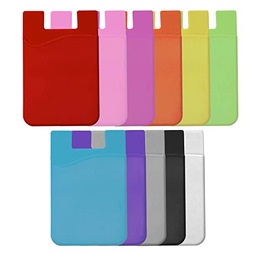 Silicone Phone Card Holder Pocket, Stick On Wallet, Adhesive Credit Card Pouch, Compatible With Iphone & Samsung Galaxy - Red #TOP7