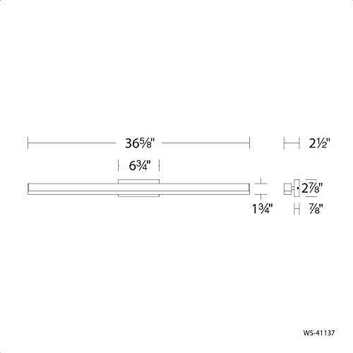 Image of WAC Lighting dweLED, Styx 37in LED Bathroom Vanity or Wall Light 3-CCT 2700K-3000K-3500K Set to 3000K in Brushed Aluminum