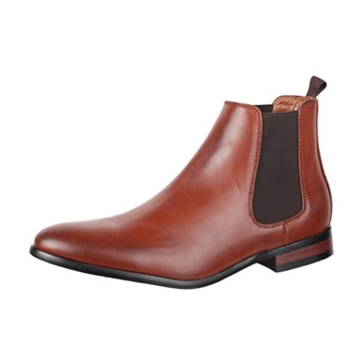 Elara Chelsea Boots för män Elegant Chunkyrayan UB8888-2 COGNAC-45