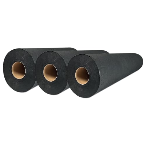 Papel Camilla Polipropileno 58 cm x 80 m | Rollos de Papel para Camilla Precortado cada 40 cm (Negro, 3 Rollos)