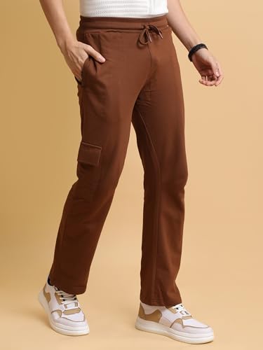 Image of Maniac Mens Solid Baggy Fit Cargo for Men - Streetwear Cargo Pant