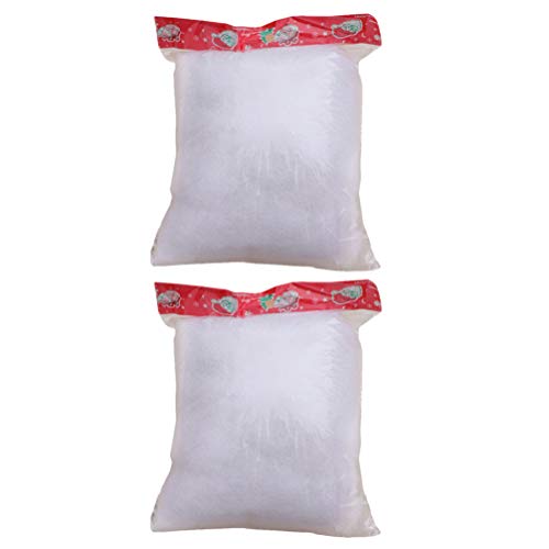 ABOOFAN 2 Sacos de Natal Neve Falsa Decoração Realista Algodão Artificial Macio Neve Fofa para Féria