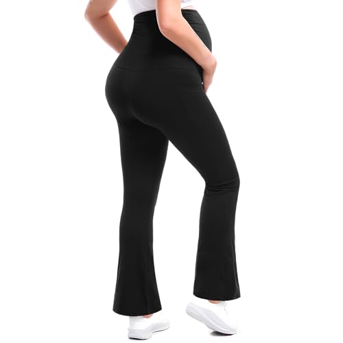 50% Off Leafigure Maternity Flare Leggings with Pockets - Image 3