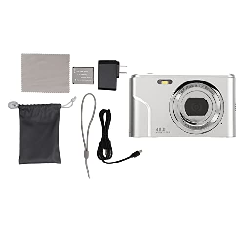 Digital Camera, Lightweight 48Mp Automatic Focusing Pocket Camera 2.4 Inch Ips Display Prevents Shaking For Photography For Adults (Space Silver) #TOP5