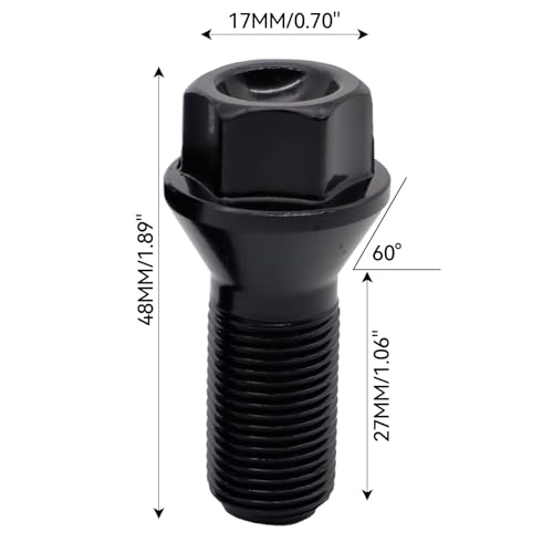 Tornillo cubo rueda negro compatible con 320 328 528 recambio pernos tuercas rueda 36136774896 2
