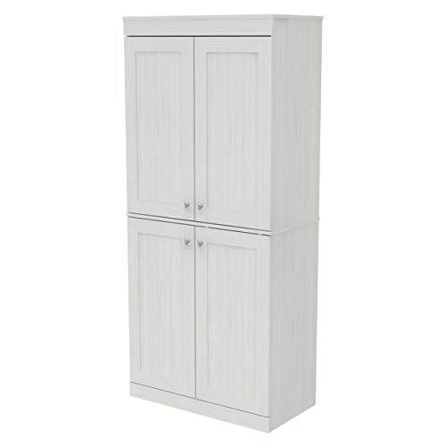 Inval Shaker Style Buffet 4-Door Tall Cabinet, Washed Oak #TOP4