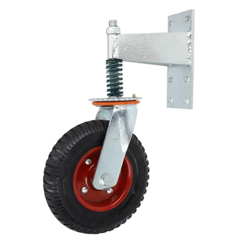 Roue de porte de ferme métallique robuste 8 pouces avec suspension rouge