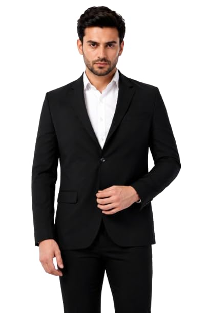 sognare Men's Premium Formal Blazer - Black | Slim Fit & Fully Lined | Shawl Collar & Flap Pocket | Suitable for All Occasions-picture-31