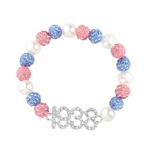 Bracelet réglable rose et bleu CENWA pour femme avec breloques tendance