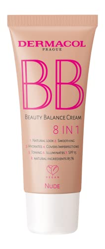 Dermacol BB Magic Beauty Cream - Color No.02 – Nude - Crema BB Hidratante que Unifica el Tono de Piel, Ofrece Cobertura Ligera y Protección Solar para un Acabado Natural y Radiante.