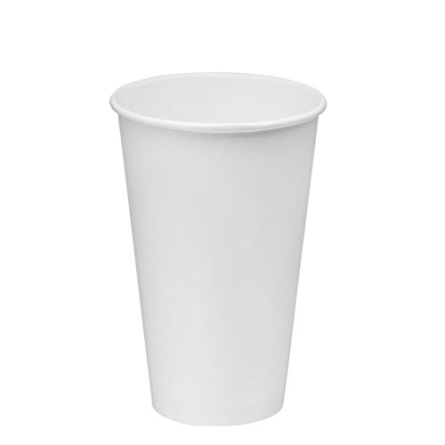 Image of NYHI 100 Pack 16 oz White Paper Disposable Coffee Cups Hot Cold Beverage Drinking Cup for Water Juice Espresso Tea Ideal for Water Coolers Party