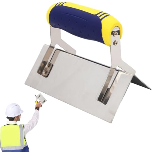 Corner Trowel Dry Skall - Strumento di costruzione in acciaio, spatola in gesso durevole, strumento di finitura angolare a parete all'interno, impugnatura ergonomica per utensili a mano liscia