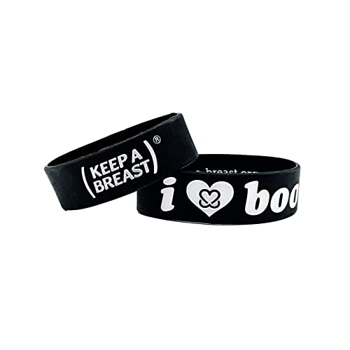 Keep A Breast - i love boobies! Bracelets Black/White 2-Pack