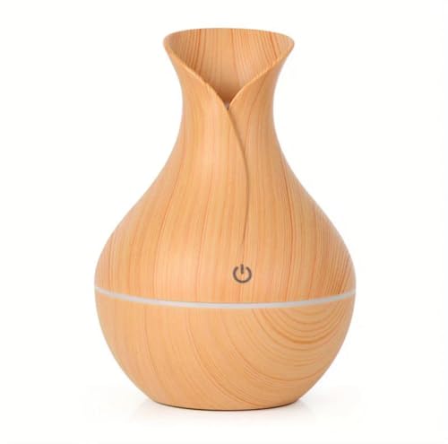 Humidificador y Difusor de Aroma Mini | Silencioso, Elegante y Compacto | Ideal para Aromaterapia Aceites Esenciales, Yoga, Dormitorios Infantiles Bebés | Regalos originales (Marrón)