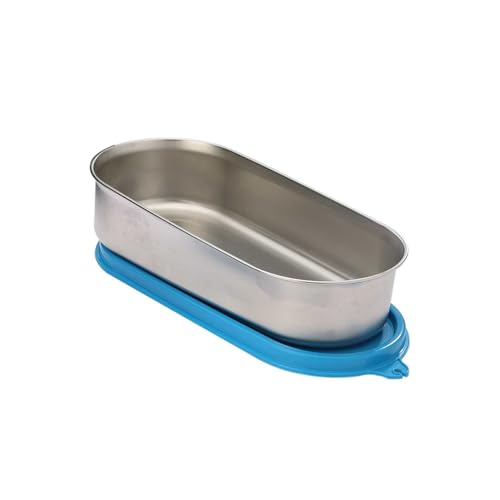 SignoraWare 22oz Stainless Steel Flat Oval Container with Lid, Food Safe, BPA Free, Airtight & Leak Proof Lid, Freezer & Dishwasher Safe