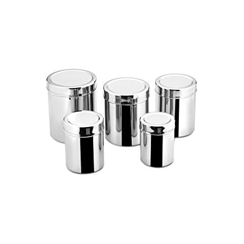 Stainless Steel Canister Set (Ubha Dabba) Set Of 6 Cover