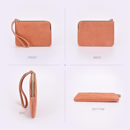 Image of Genuine Leather 4.5 x 6.5 Wristlet Purse for Women, Evening Wristlet Pouch Clutch Bag